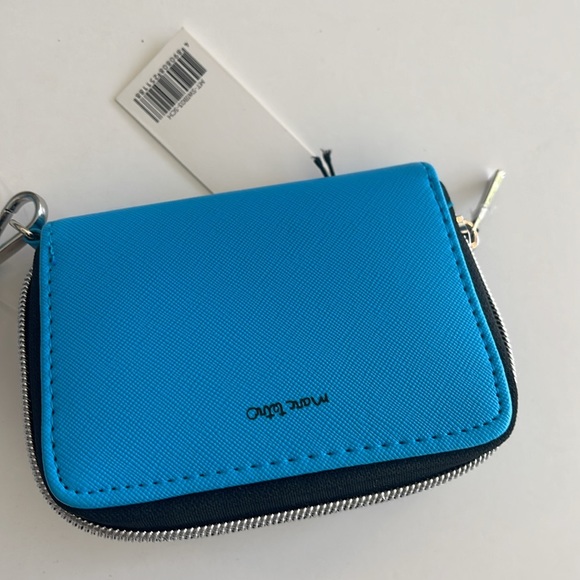 Marc Tetro Schnauzer Blue Synthetic Saffiano Zip Around Wallet/Wristlet NWT - Picture 5 of 7